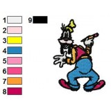 Goofy Holding Pencil Embroidery Design